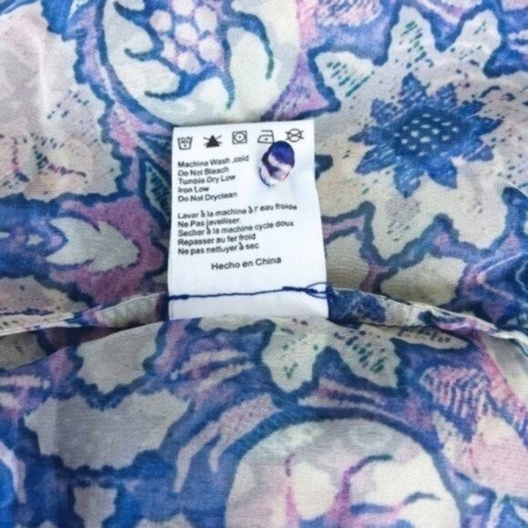 Foxiedox Floral Off The Shoulder Boho Blouse Blue Size Small - Picture 7 of 7